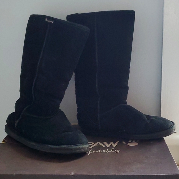 Bearpaw Peron Size 6 Black Sheepskin Tall Boots - Picture 4 of 5